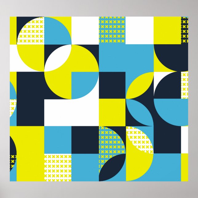 Geometriska former, färgstark bakgrund till abstra poster (Framsidan)