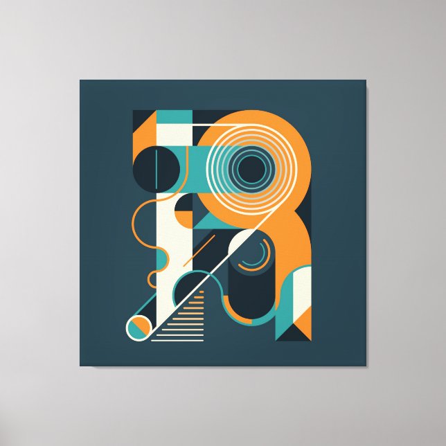 Geometriska former för abstrakt canvastryck (Framsida)