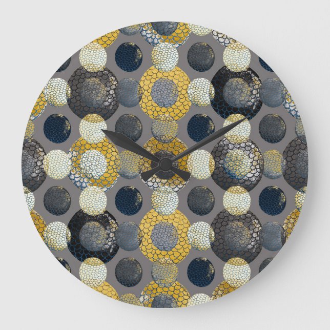 Geometriska former för abstrakt: Färg vattenfärg. Stor Klocka (Framsida)