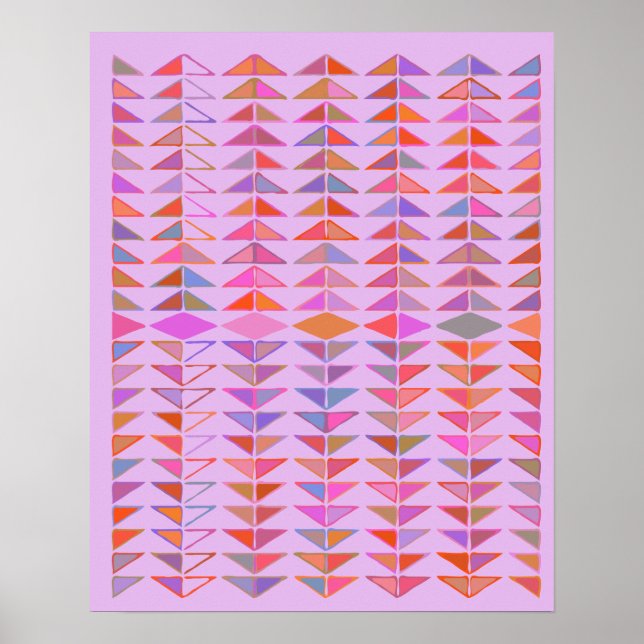 Geometriska former för Abstrakt i lavender-Lila Poster (Framsidan)