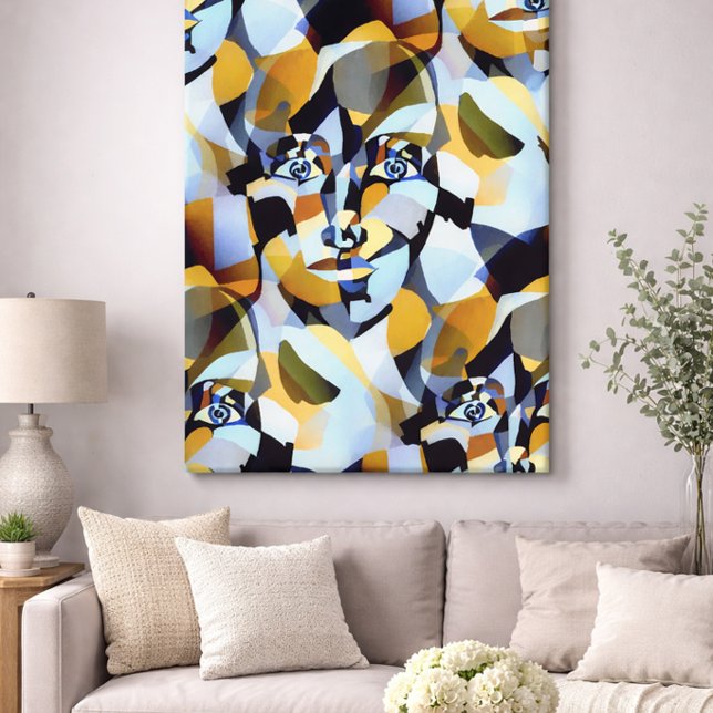  geometriska former för abstrakt kubism canvastryck (Skapare uppladdad)