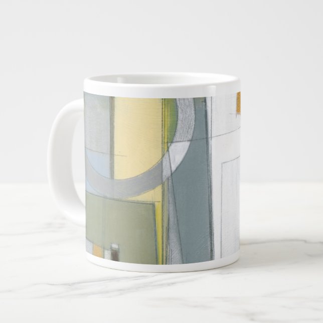 Geometriska former för färgfull Abstrakt Jumbo Mugg (Framsida vänster)