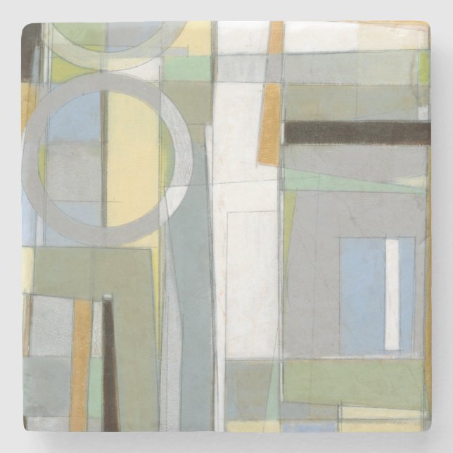 Geometriska former för färgstark Abstrakt Underlägg Sten (Framsidan)