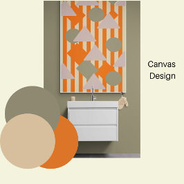 Geometriska former för modern abstrakt & rand, ora canvastryck