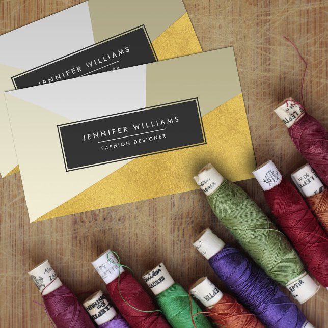 Geometriska former för modern Faux-guldgolv Visitkort (Skapare uppladdad)