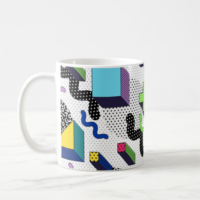 Geometriska former för multifärgad, Retur mönster. Kaffemugg (Vänster)