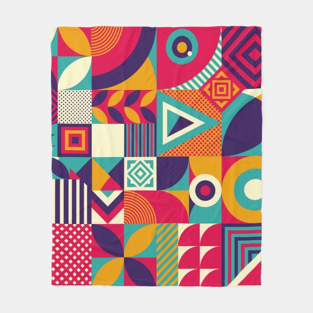 Geometriska former för popup-abstrakt, sömlösa mön fleecefilt (Framsidan)