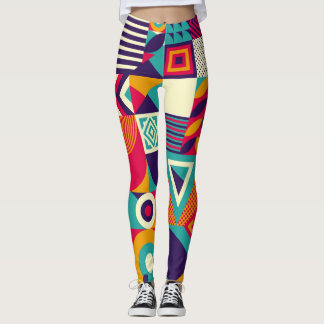 Geometriska former för popup-abstrakt, sömlösa mön leggings