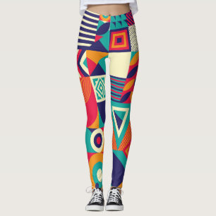 Geometriska former för popup-abstrakt, sömlösa mön leggings