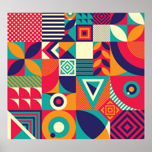 Geometriska former för popup-abstrakt, sömlösa mön poster