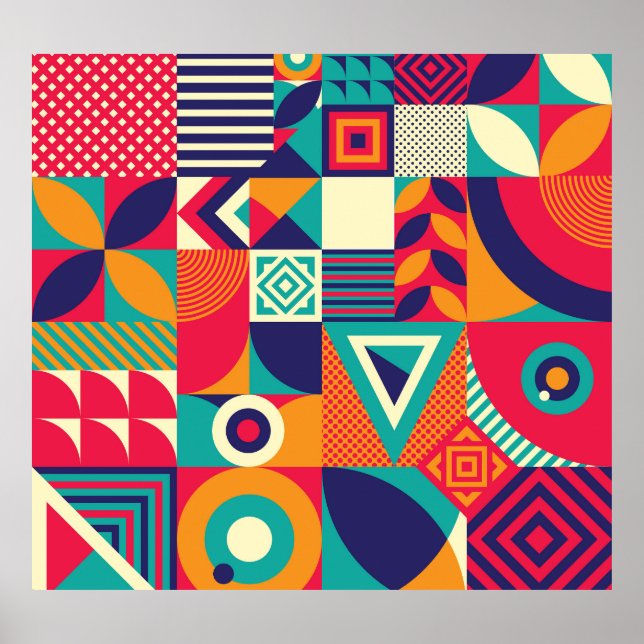 Geometriska former för popup-abstrakt, sömlösa mön poster (Framsidan)