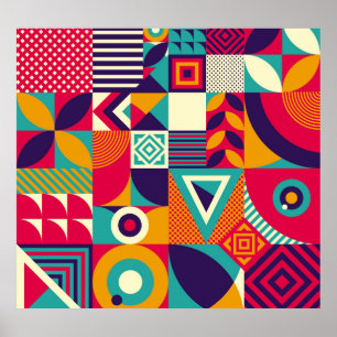 Geometriska former för popup-abstrakt, sömlösa mön poster