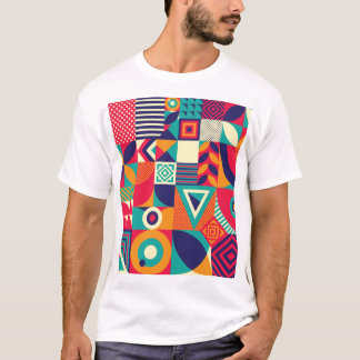 Geometriska former för popup-abstrakt, sömlösa mön t shirt