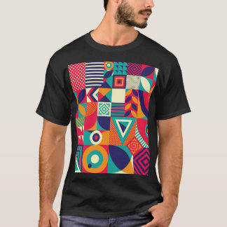 Geometriska former för popup-abstrakt, sömlösa mön t shirt
