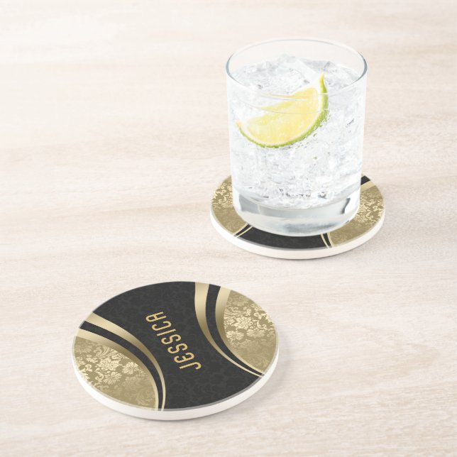 Geometriska former för svarta och guld-dammar, mon underlägg (Sidan)