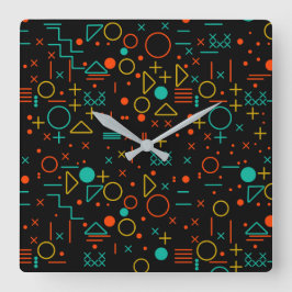 Geometriska former fyrkantig klocka