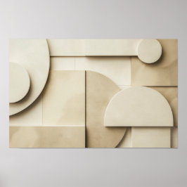 Geometriska former i 3D med textutrymme Poster