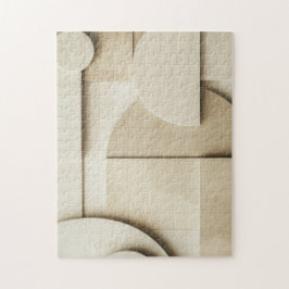 Geometriska former i 3D med textutrymme Pussel