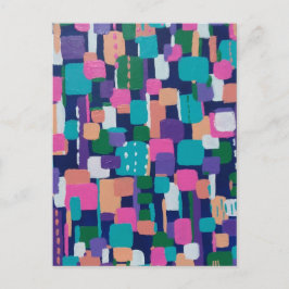 Geometriska former i fet Färg Vykort