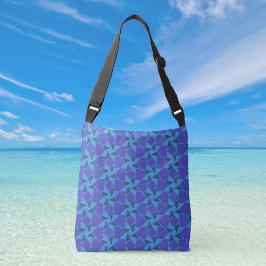 Geometriska former i turkos och blå crossbody-väsk axelväska