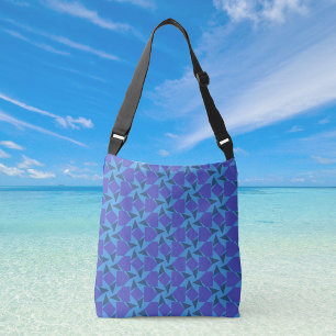 Geometriska former i turkos och blå crossbody-väsk axelväska