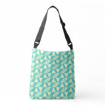 Geometriska former i turkos och gul crossbody