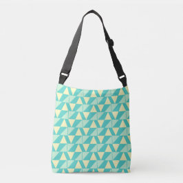 Geometriska former i turkos och gul crossbody axelväska
