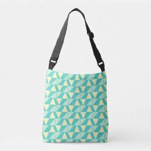 Geometriska former i turkos och gul crossbody axelväska