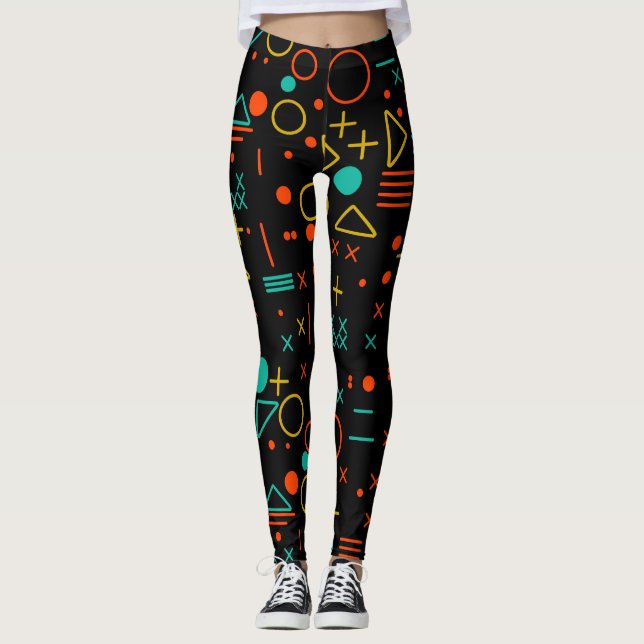 Geometriska former leggings (Framsida)