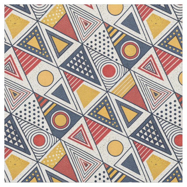 Geometriska former & linjemönster i Memphis-stil Tyg (Närbild)