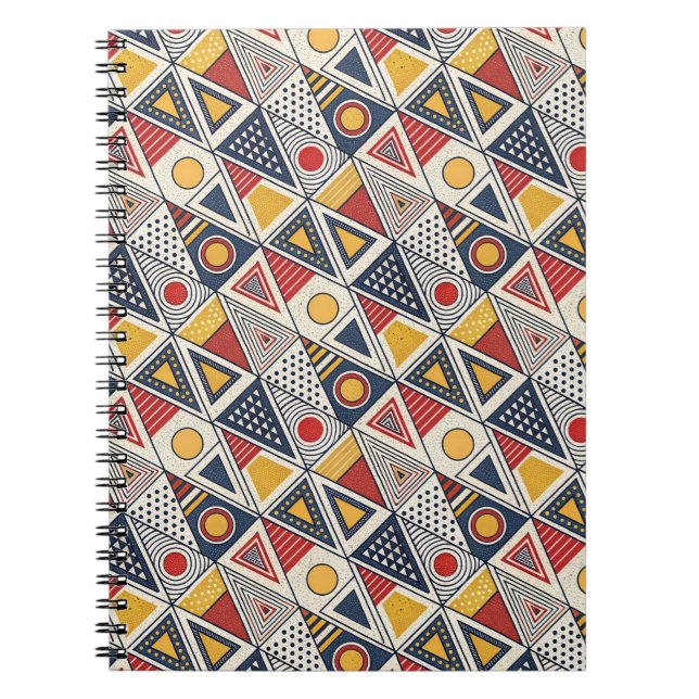 Geometriska former & linjemönster Memphis stilkons Anteckningsbok (Framsidan)