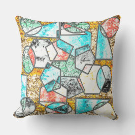 Geometriska former med konstig vitaktigt struktur kudde