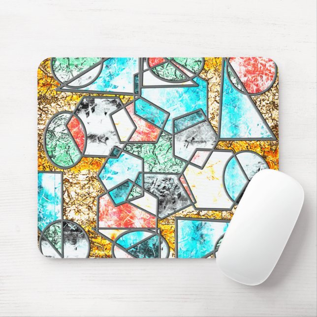 Geometriska former med konstig vitaktigt struktur musmatta (Med mus)