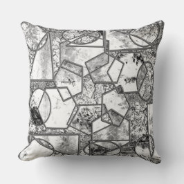 Geometriska former med underligt gråaktigt struktu kudde
