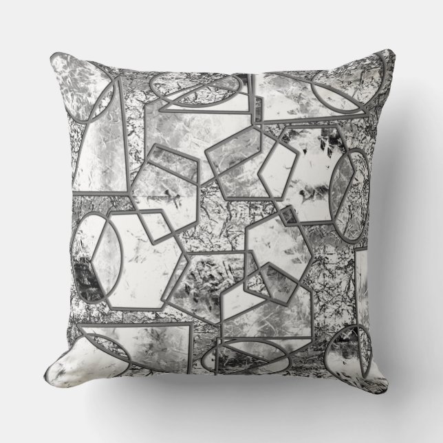 Geometriska former med underligt gråaktigt struktu kudde (Framsida)