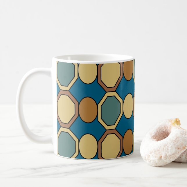 Geometriska Former Mid Century Modern Stil Kaffemugg (Med munk)