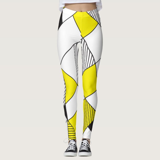 Geometriska former: Minimalistiskt sjölöst Mönster Leggings (Framsida)
