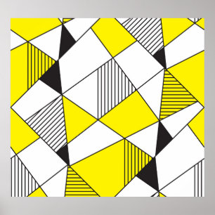 Geometriska former: Minimalistiskt sjölöst Mönster Poster