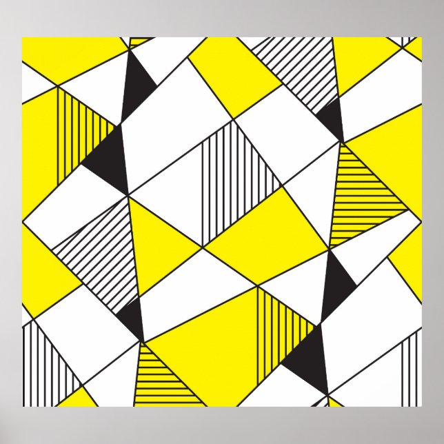 Geometriska former: Minimalistiskt sjölöst Mönster Poster (Framsidan)