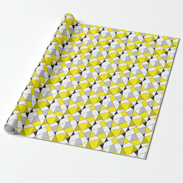 Geometriska former: Minimalistiskt sjölöst Mönster Presentpapper (Utrullad)