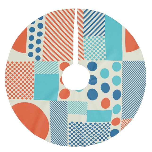 Geometriska former, Modern Art Mönster. Julgransmatta Borstad Polyester (Framsidan)