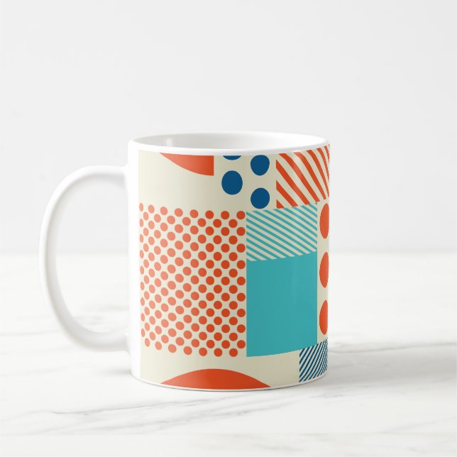 Geometriska former, Modern Art Mönster. Kaffemugg (Vänster)