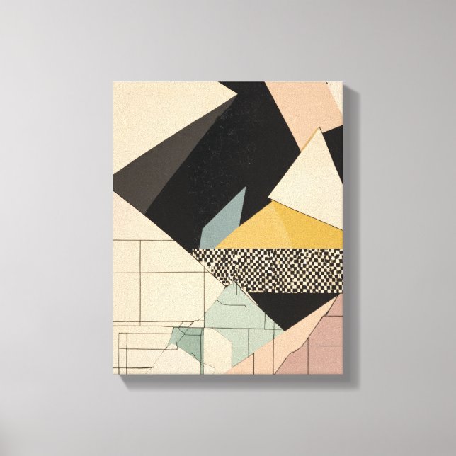 Geometriska former Modern Colorful Wrapped Art Can Canvastryck (Framsida)
