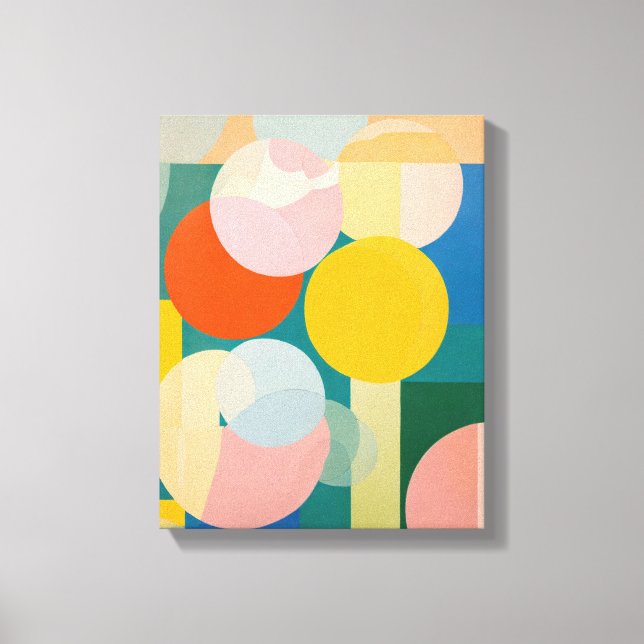 Geometriska former Modern Colorful Wrapped Art Can Canvastryck (Framsida)