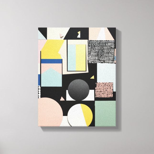 Geometriska former Modern Colorful Wrapped Art Can Canvastryck (Framsida)