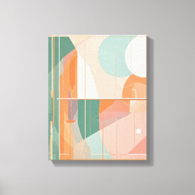Geometriska former Modern Colorful Wrapped Art Can Canvastryck (Framsida)