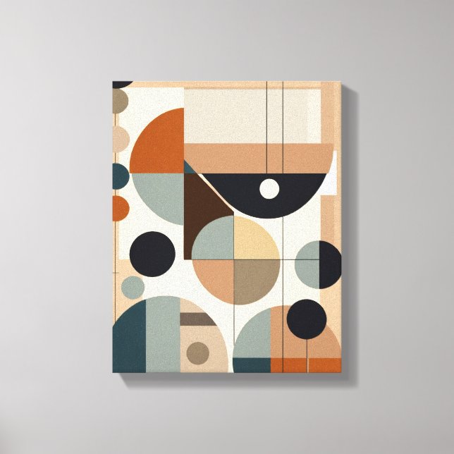 Geometriska former Modern Colorful Wrapped Art Can Canvastryck (Framsida)