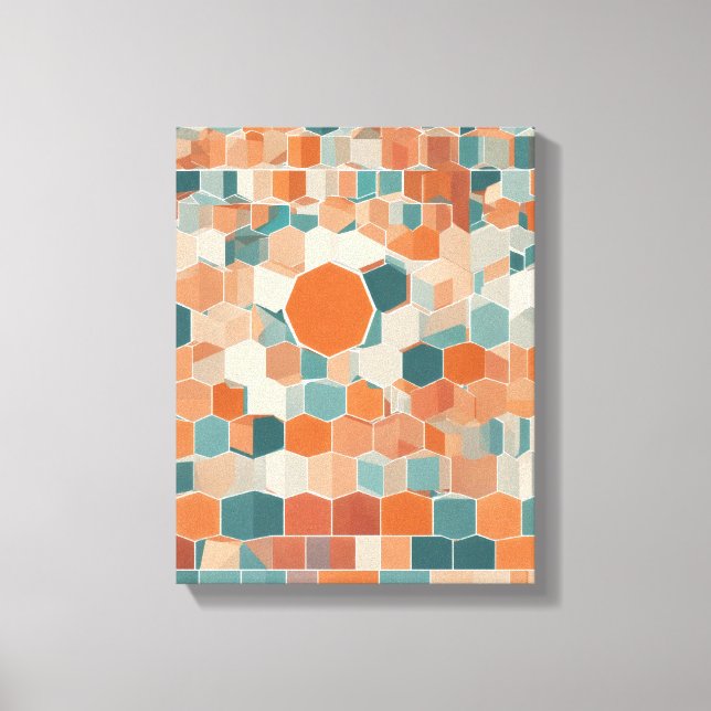 Geometriska former Modern Colorful Wrapped Art Can Canvastryck (Framsida)