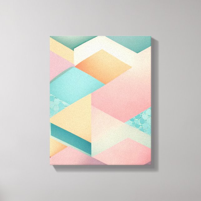 Geometriska former Modern Colorful Wrapped Art Can Canvastryck (Framsida)