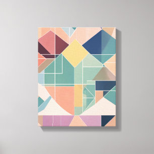 Geometriska former Modern Colorful Wrapped Art Can Canvastryck
